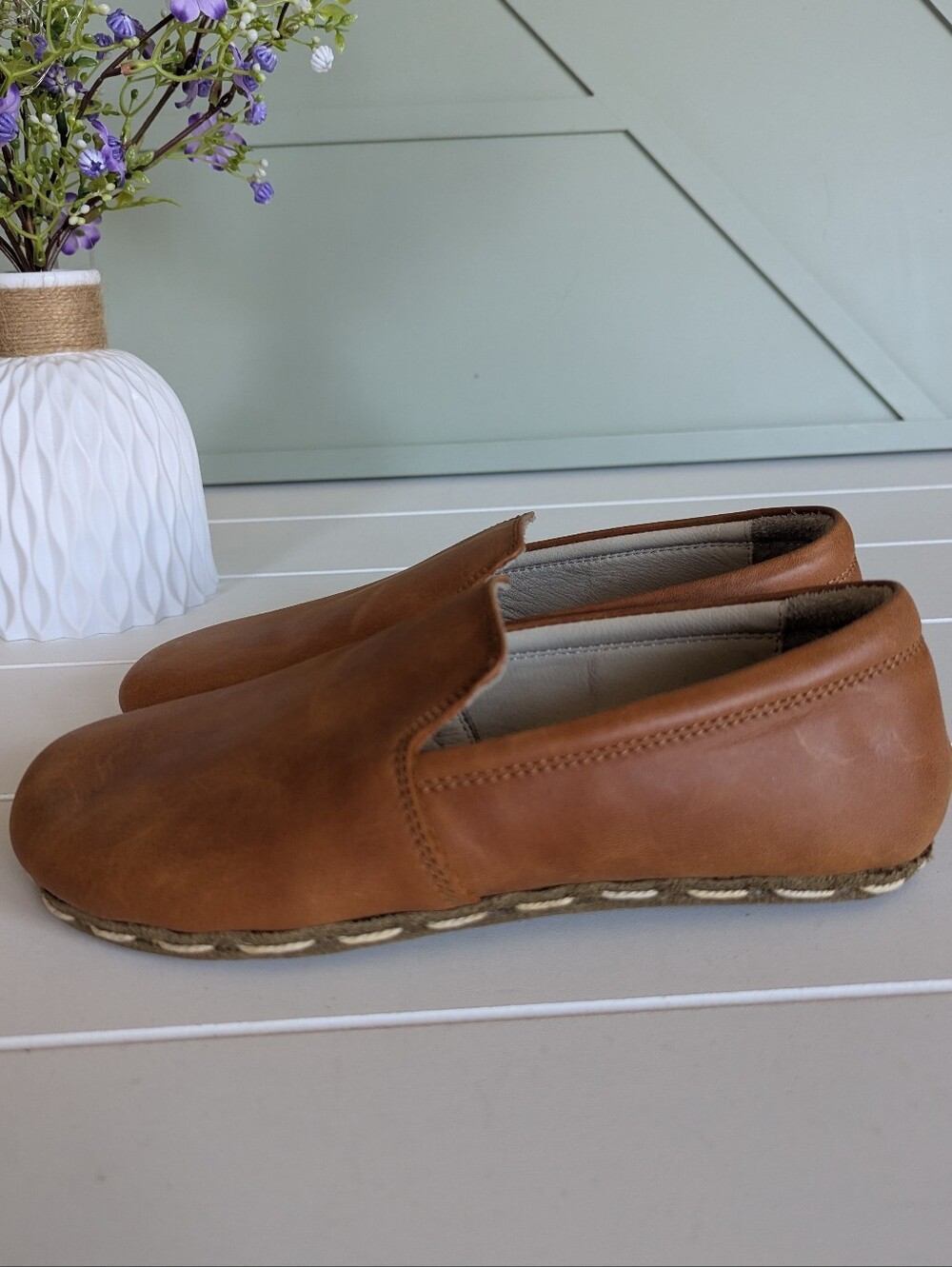 Earthing Harmony Slip-On Leather Casual Shoes - Tan - Picture 7 of 7
